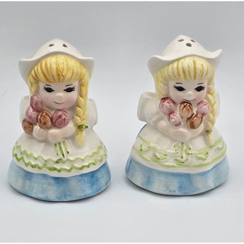 Vintage Holland Girls‎ Dutch Sister Maid Dress Salt and Pepper Shakers Japan